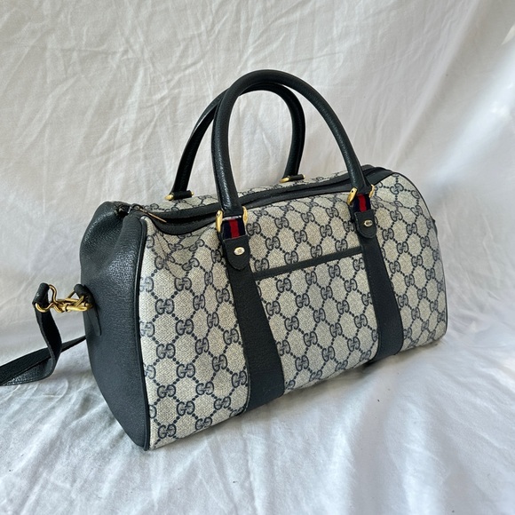 GUCCI GG Canvas Sherry Line Vintage Boston Bag Authentic - Picture 1 of 15